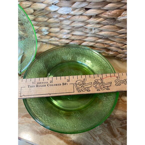 Art Deco Depression Glass 6” Dessert Plates-Glow - Picture 6 of 9